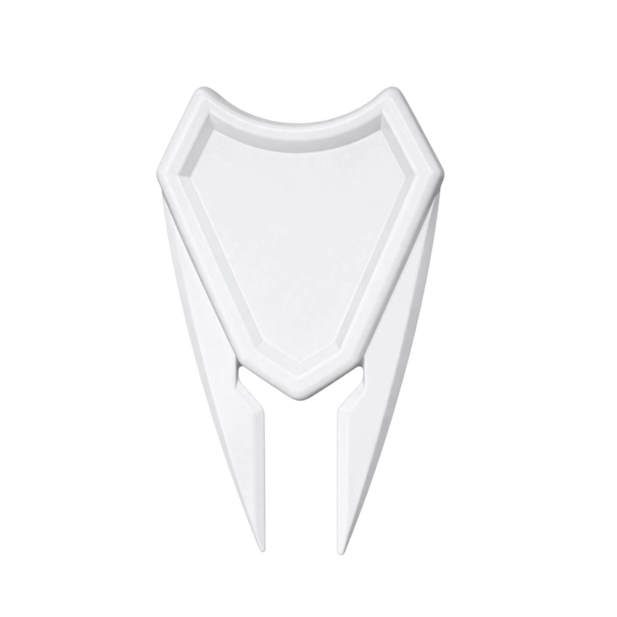 Back view of Birdie Chaser white metal divot repair tool showing smooth finish