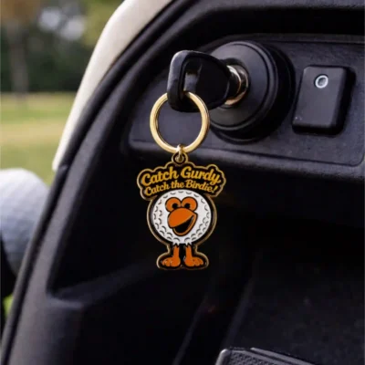 Gurdy Metal Keychain – Gold — alternate view