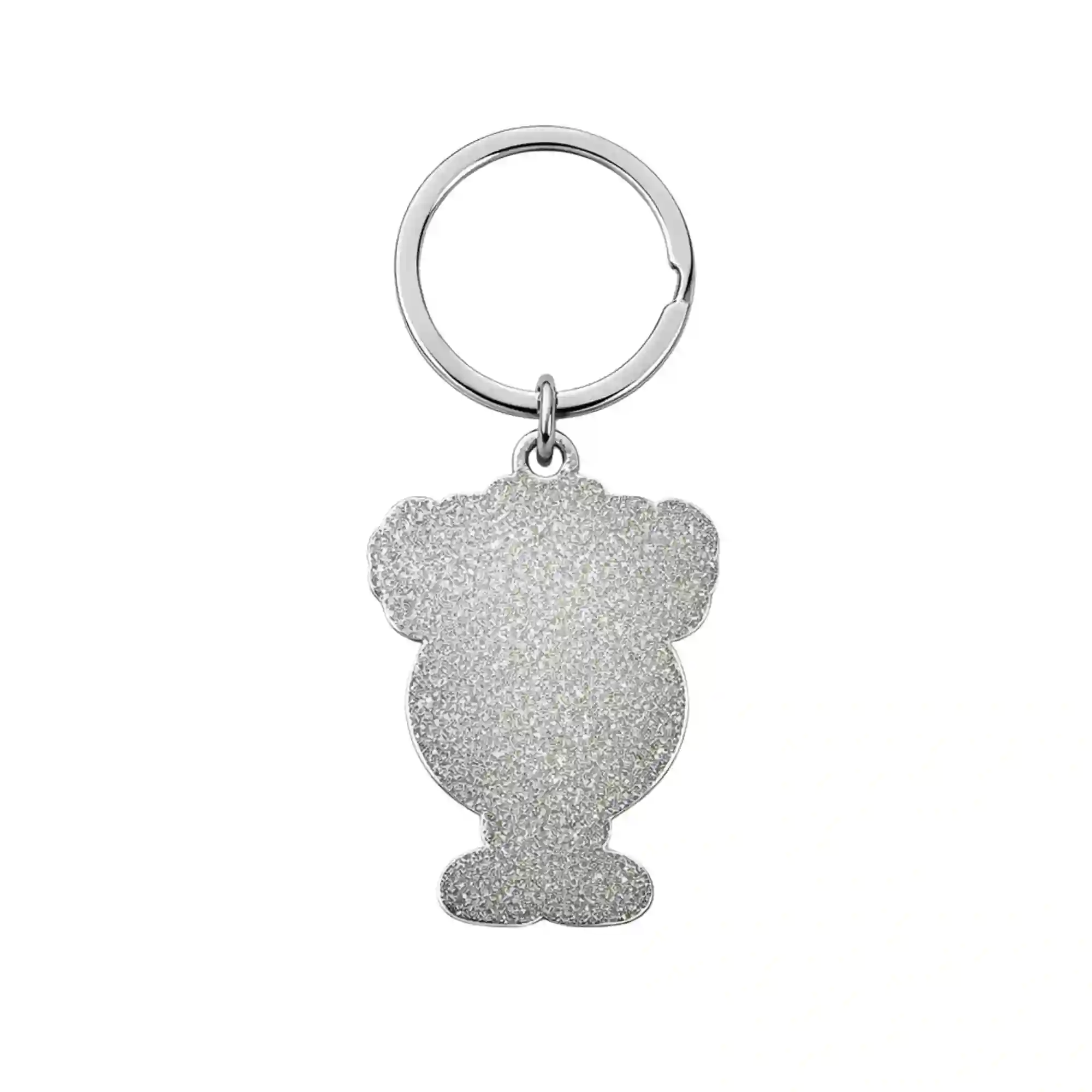 Back view of Birdie Chaser silver metal Gurdy keychain