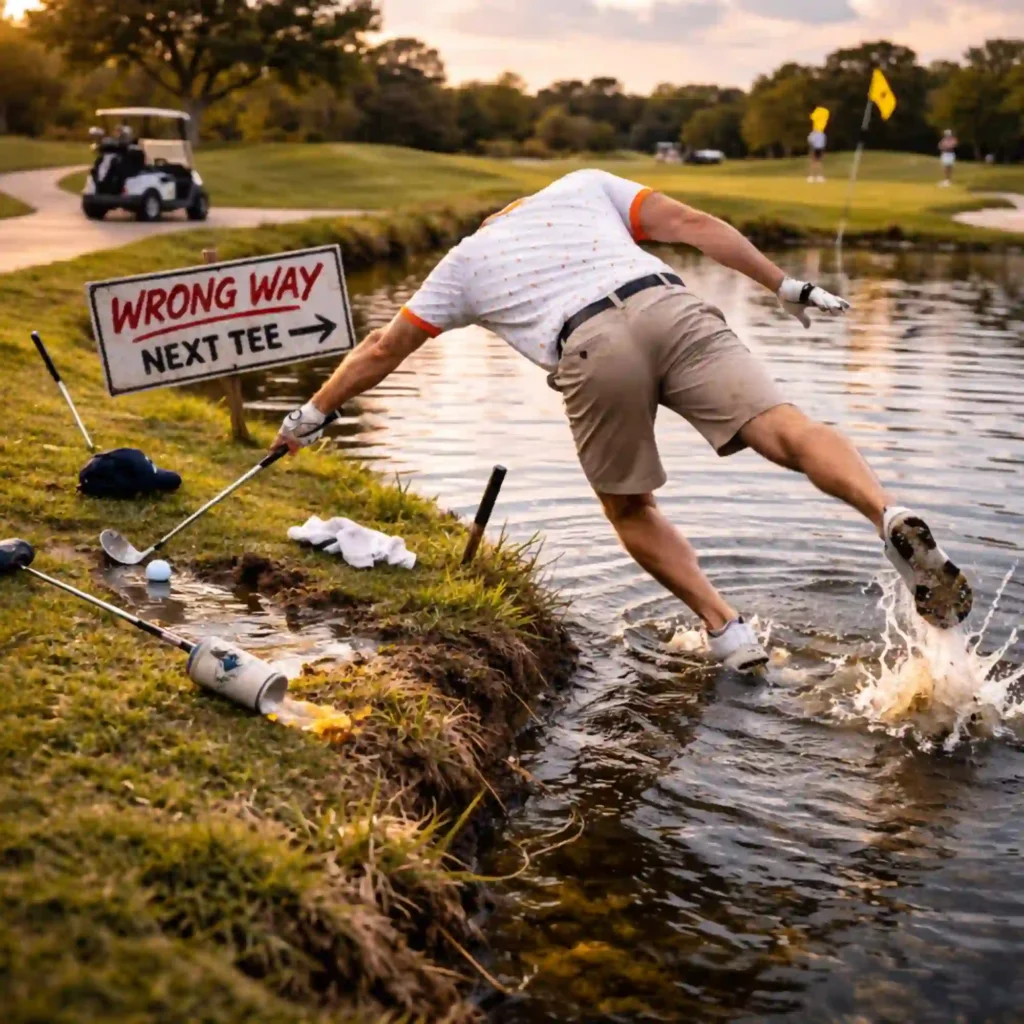 Birdie Chaser subscriber classic polo worn on the golf course