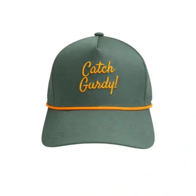 Front view of Birdie Chaser subscriber rope hat with exclusive embroidered design