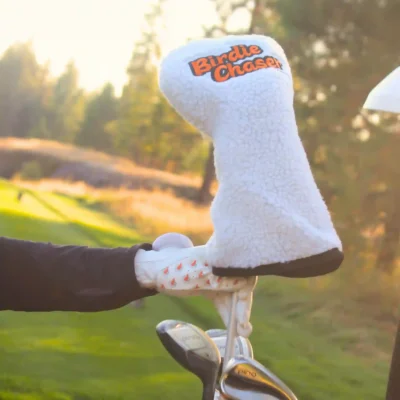 Birdie Chaser Sherpa Driver Headcover – Orange Script Logo — alternate view