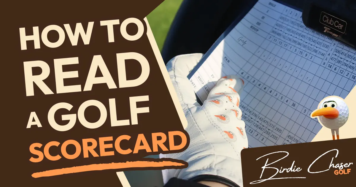 A golfer's gloved hand holding a golf scorecard on a cart