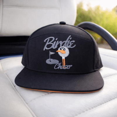 Birdie Chaser Black & Orange Golf Hat - Gurdy at the Cup