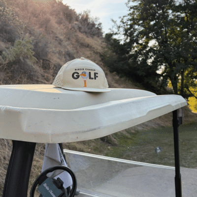 Birdie Chaser Tan Golf Hat - Gurdy GOLF Logo
