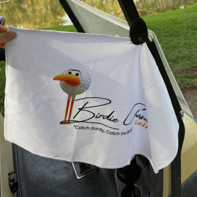 Birdie Chaser Golf Towel - Original Gurdy Logo