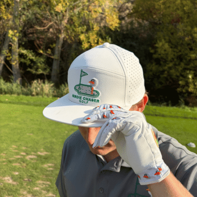 Birdie Chaser White & Green Golf Hat - Gurdy on the Green